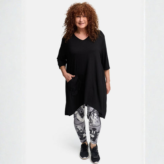 Frenzi4U Leggings Comic Print Schwarz Weiß