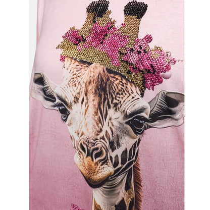 Frenzi4u Longshirt Giraffe mit Strass Altrosa