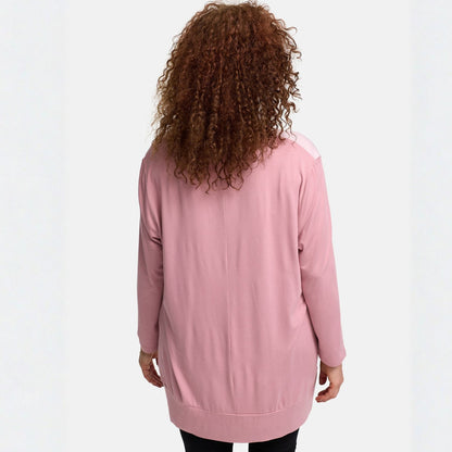 Frenzi4u Longshirt Giraffe mit Strass Altrosa