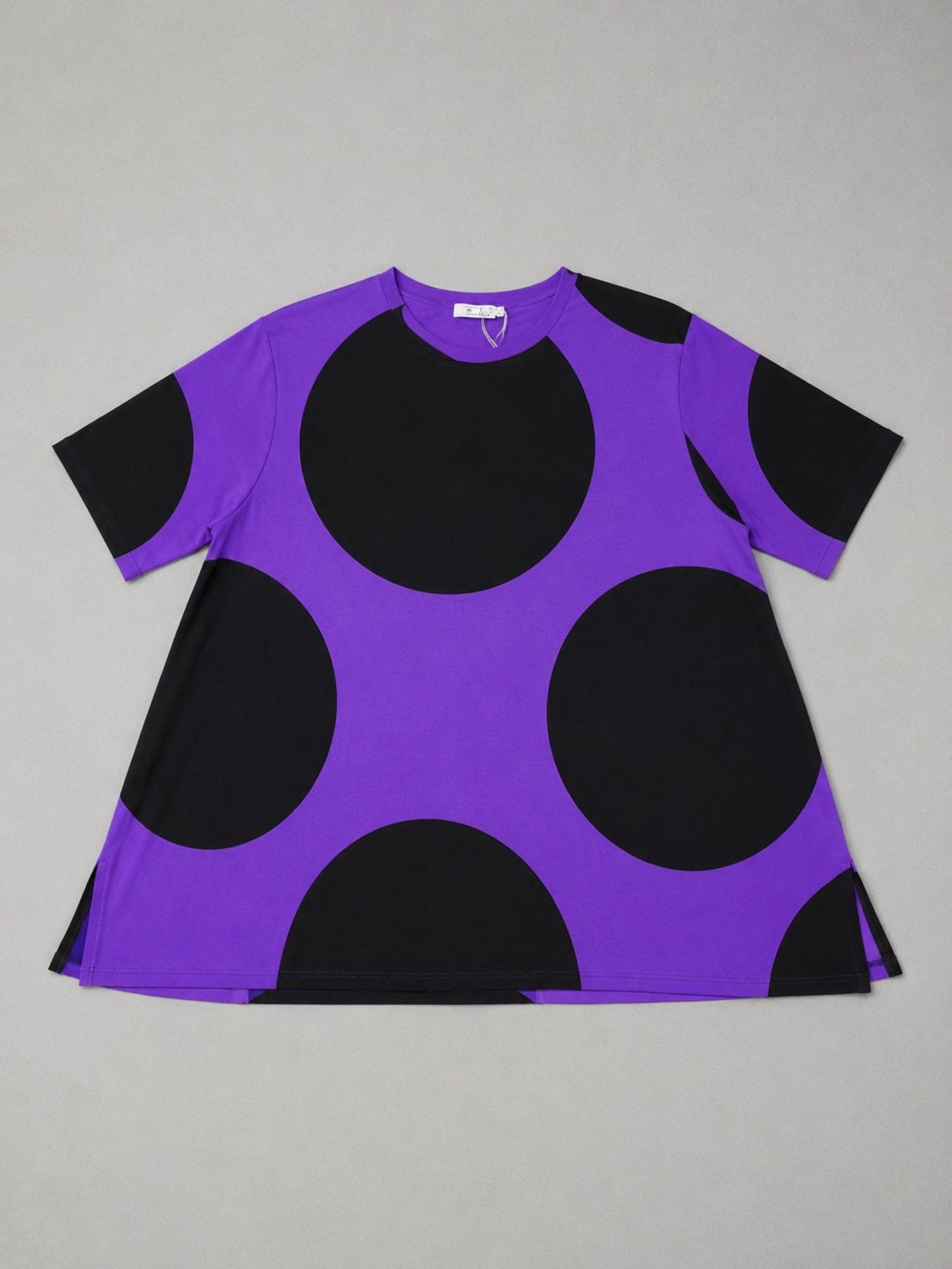 Funky Diva Shirt große Punkte A-Linie – Lila, Weiß, Blau, Orangerot, Pink, Einheitsgröße 46–56
