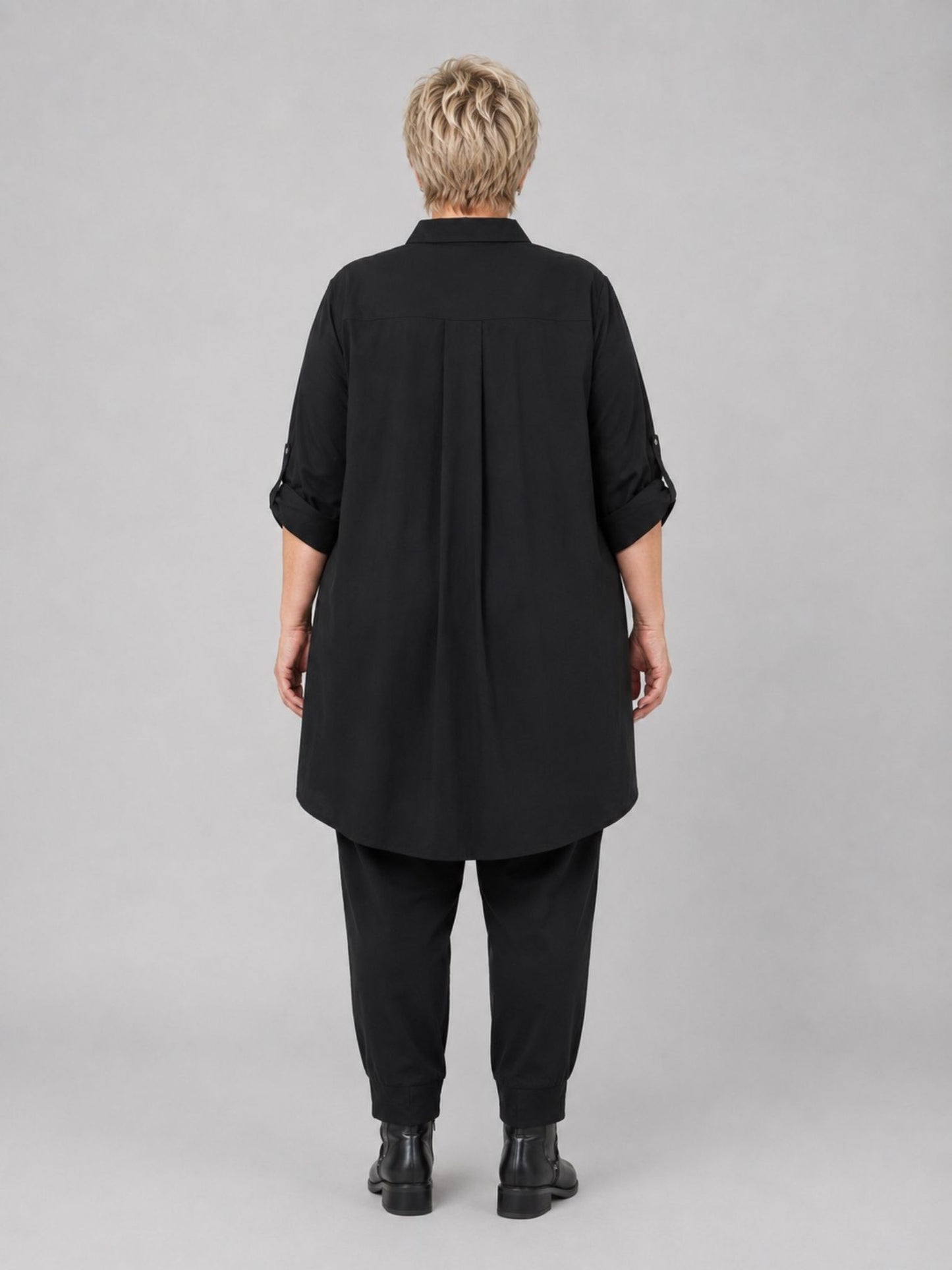 Gozzip Hemdtunika Baumwolle als Blusenjacke – Schwarz Gr. S–XL (42–56)