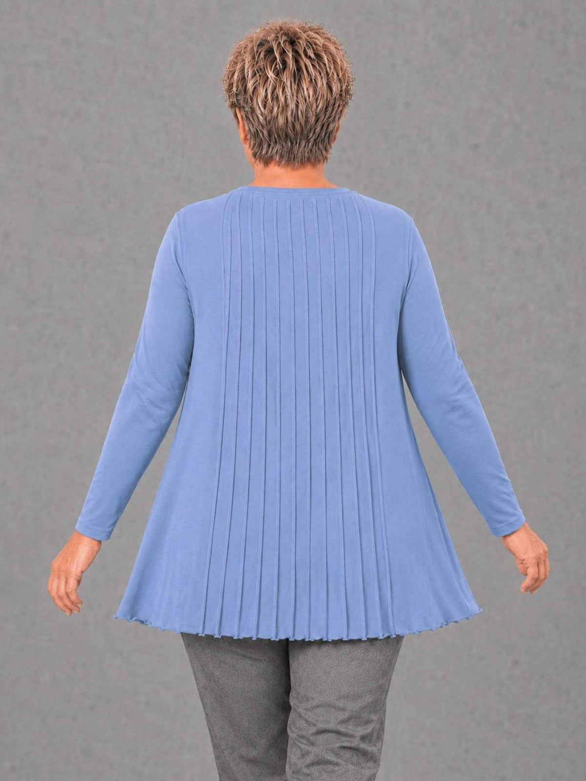 Heimod Strickpullover Baumwolle mit Biesen A-Linie – Blau, Ecru, Grün, Schwarz Gr. 44–60