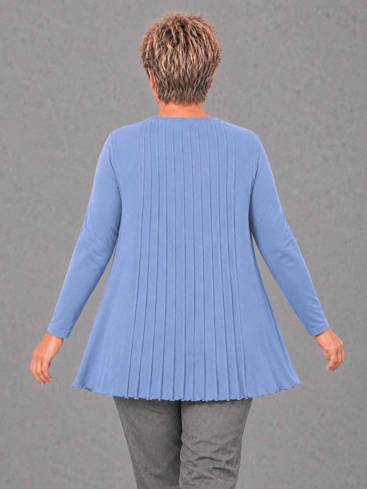 Heimod Strickpullover Baumwolle mit Biesen A-Linie – Blau, Ecru, Grün, Schwarz Gr. 44–60