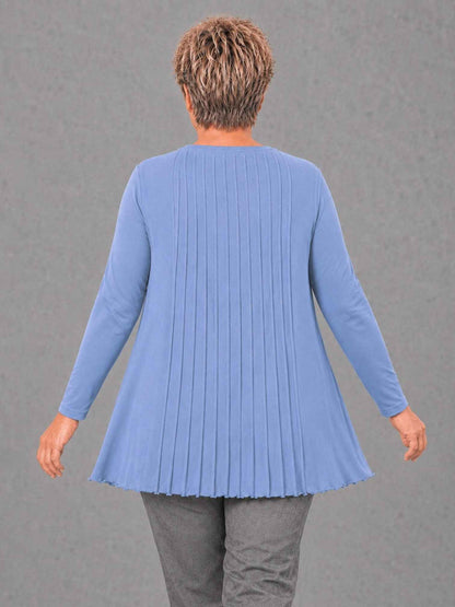 Heimod Strickpullover Baumwolle mit Biesen A-Linie – Blau, Ecru, Grün, Schwarz Gr. 44–60