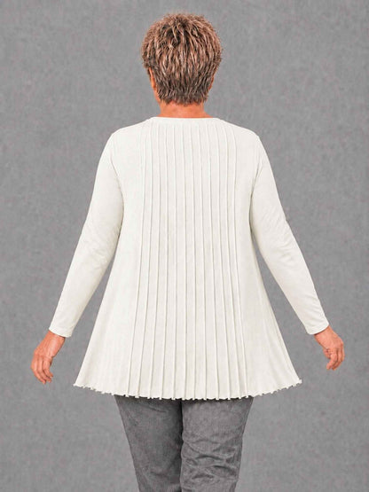 Heimod Strickpullover Baumwolle mit Biesen A-Linie – Blau, Ecru, Grün, Schwarz Gr. 44–60