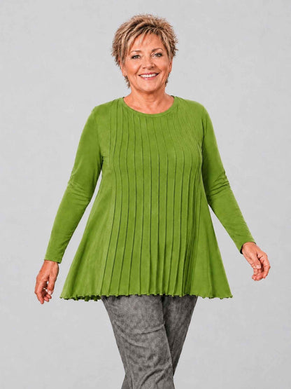 Heimod Strickpullover Baumwolle mit Biesen A-Linie – Blau, Ecru, Grün, Schwarz Gr. 44–60