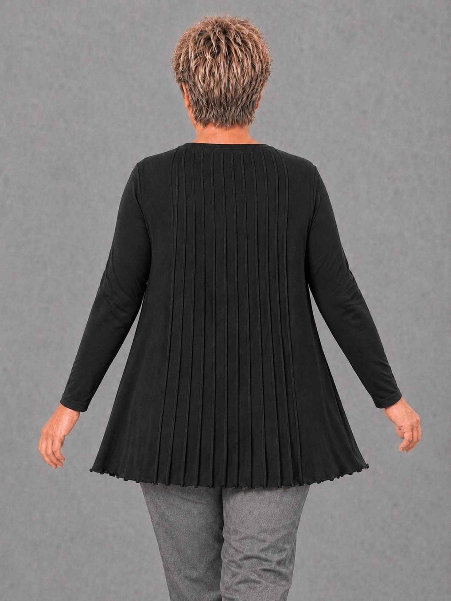 Heimod Strickpullover Baumwolle mit Biesen A-Linie – Blau, Ecru, Grün, Schwarz Gr. 44–60
