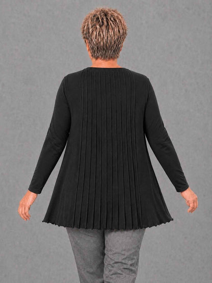 Heimod Strickpullover Baumwolle mit Biesen A-Linie – Blau, Ecru, Grün, Schwarz Gr. 44–60