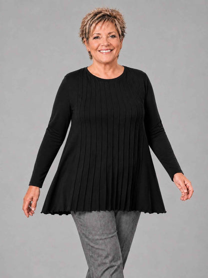 Heimod Strickpullover Baumwolle mit Biesen A-Linie – Blau, Ecru, Grün, Schwarz Gr. 44–60