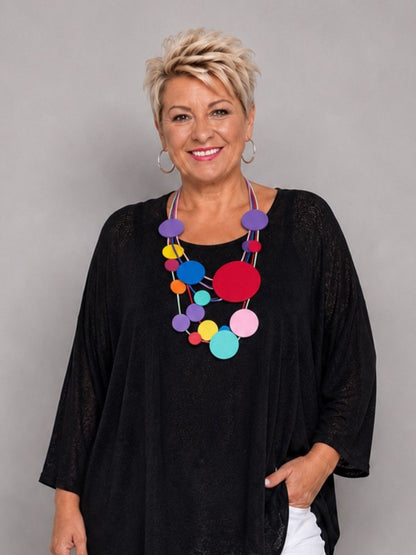 Bunte Kautschuk-Kette mit Schaumstoff-Kreisen – mehrreihig, Magnetverschluss