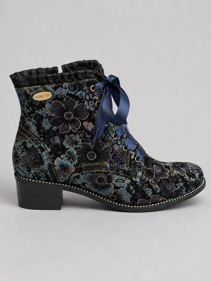 Laura Vita Stiefelette Schnürschuh schwarz blau grün 37 - 44
