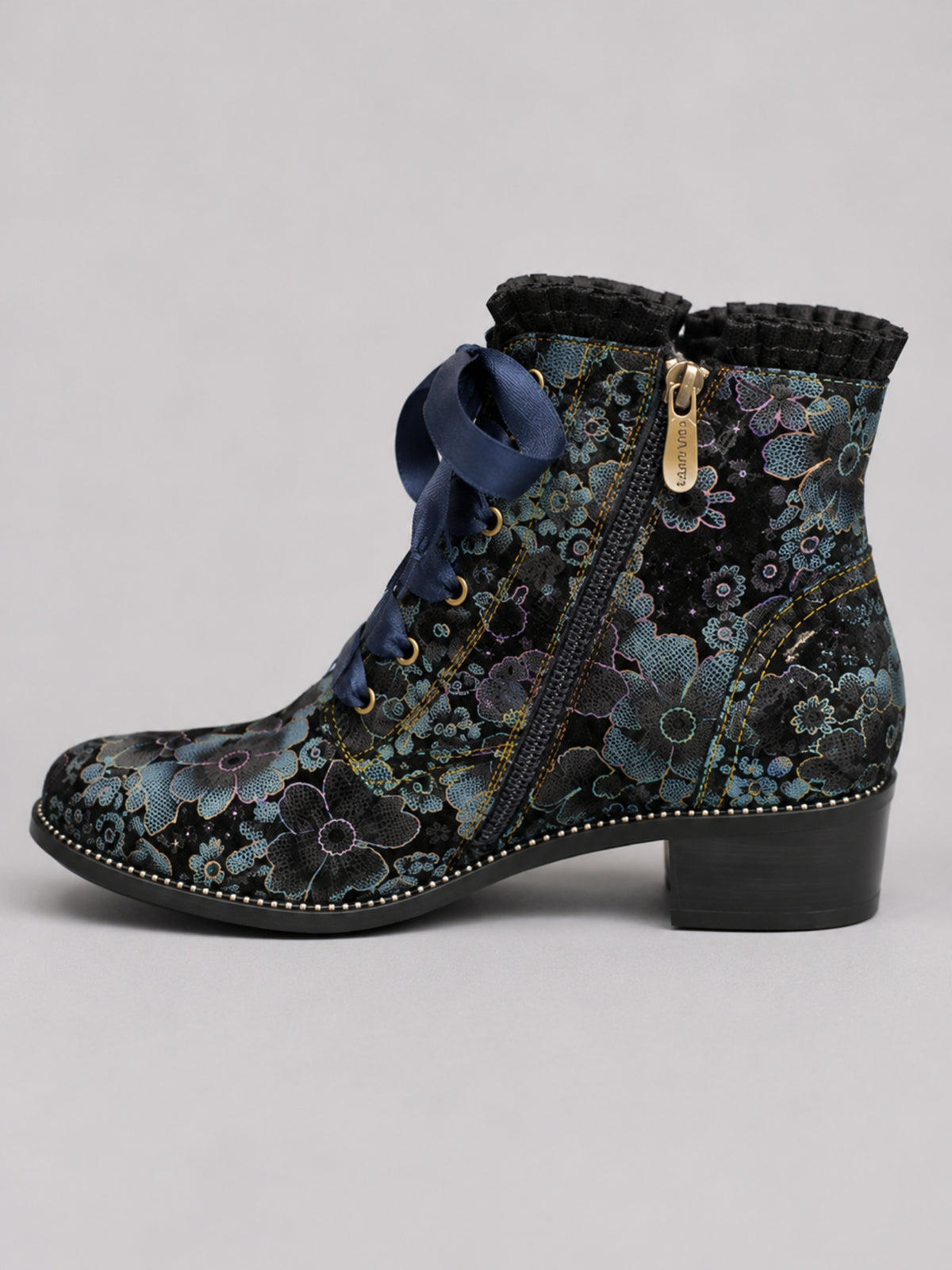 Laura Vita Stiefelette Schnürschuh schwarz blau grün 37 - 44