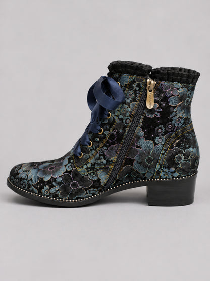 Laura Vita Stiefelette Schnürschuh schwarz blau grün 37 - 44
