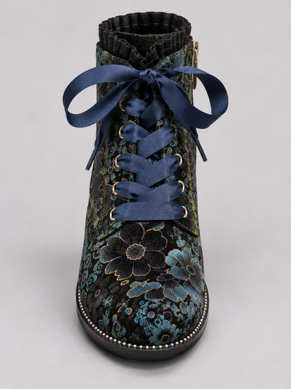 Laura Vita Stiefelette Schnürschuh schwarz blau grün 37 - 44