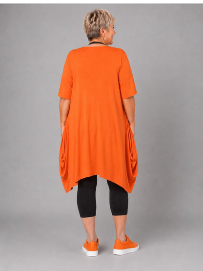 Momente Long-Tunika Viskose-Jersey Ballon-Schnitt – Schwarz, Pink, Orange, Gelb, Grün, Kiwi Gr. 1–3 (EU 42–58)