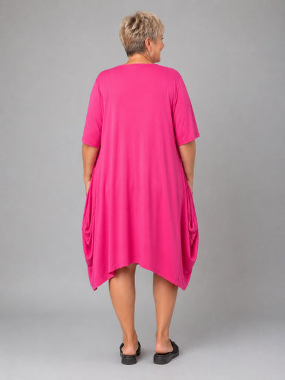 Momente Long-Tunika Viskose-Jersey Ballon-Schnitt – Schwarz, Pink, Orange, Gelb, Grün, Kiwi Gr. 1–3 (EU 42–58)