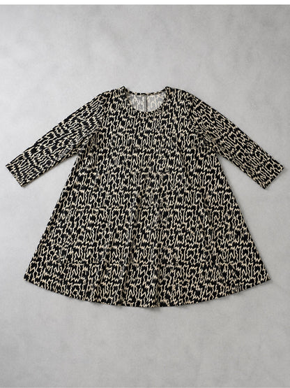 Naveed Shirt-Tunika Viskose Zickzack-Druck Oversize – Einheitsgröße 50–60, Schwarz/Beige