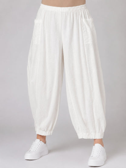 Sinne by Coom Ballonhose Weiß – 100 % Tencel, federleicht – Große Größen 40–54
