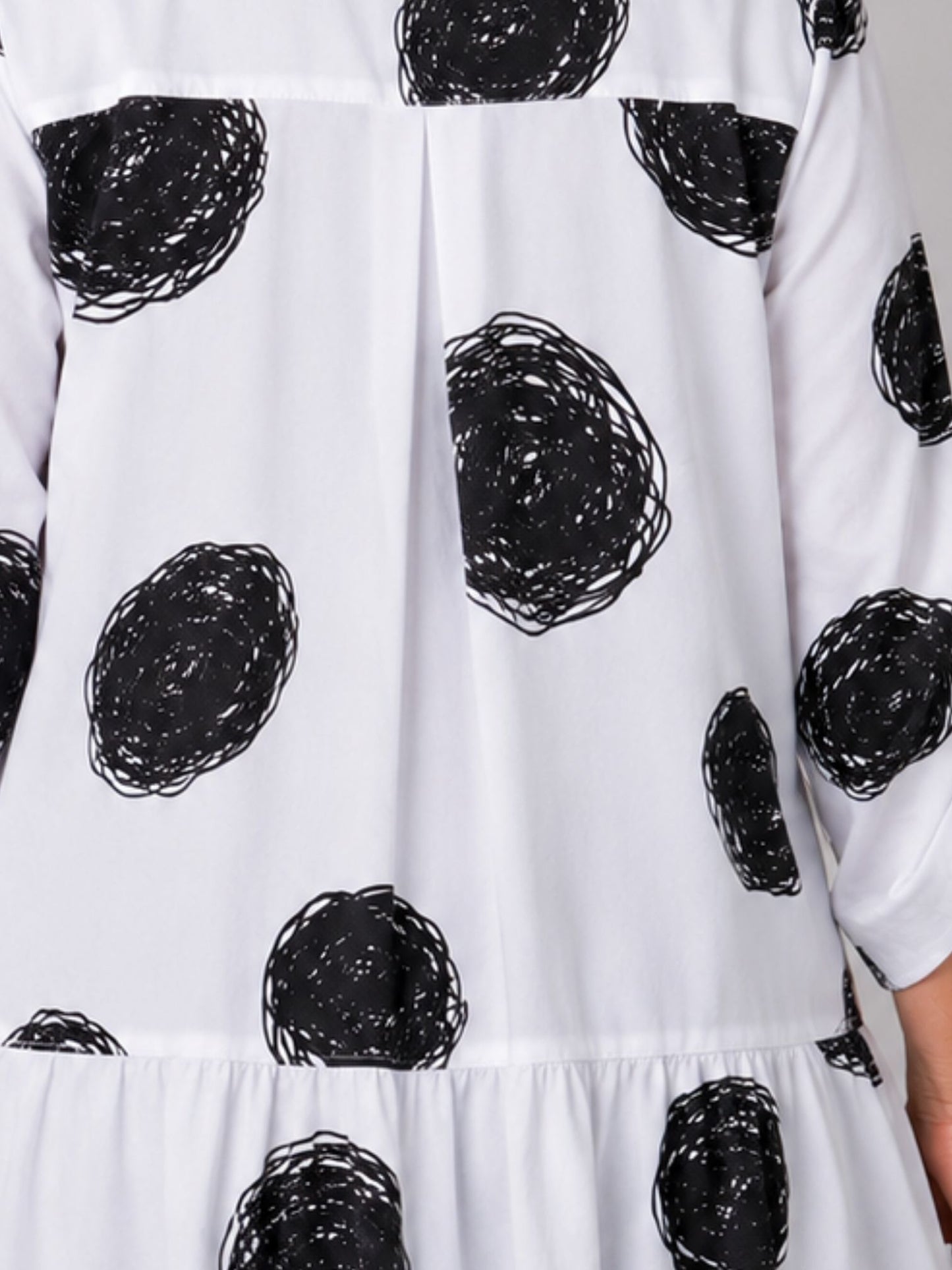 Sinne by Coom Bluse Grafik-Print Schwarz-Weiß – Blusenjacke | Große Größen