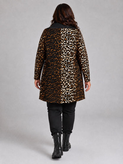 Sinne by Coom Design Tunika Viskose mit Microtaft-Kragen A-Linie – Leo Braun/Schwarz Gr. 1–3 (EU 42–58)