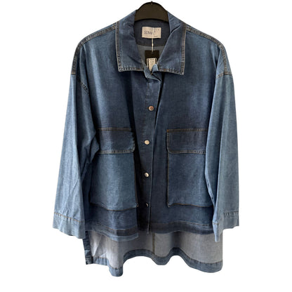 Sinne by Coom Jeansjacke Denimblau vorne kürzer hinten länger
