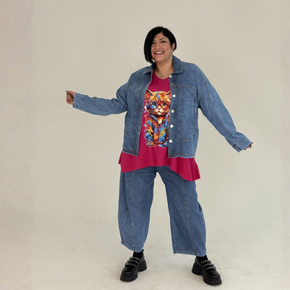 Sinne by Coom Jeansjacke Denimblau mit Knopfdetail Rücken