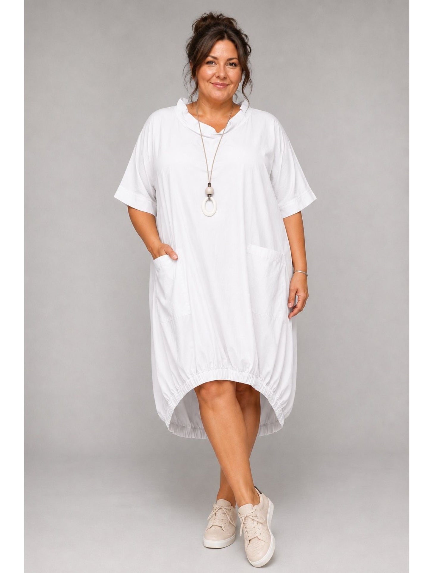 Sinne by Coom Sommerkleid mit Raffung-Saum und Taschen