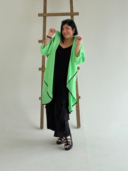 Sinne by Coom Jacke – Longcardigan mit Druck – in Pink, Weiß, Hellgrün und Schwarz erhältlich