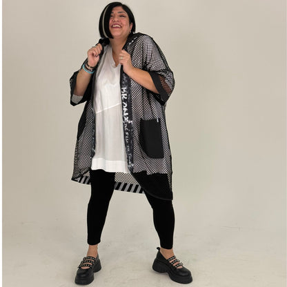 Sinne by Coom Netzcardigan Oversize Microtaft große Größen – Nickis XXL Fashion – Ansicht 5
