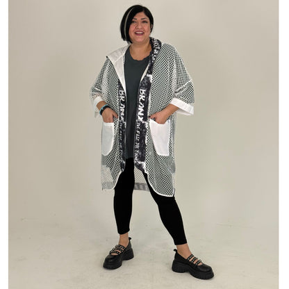 Sinne by Coom Netzcardigan Oversize Microtaft große Größen – Nickis XXL Fashion