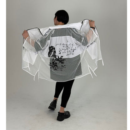 Sinne by Coom Netzjacke Schwarz & Weiß Oversize mit Microtaft Details