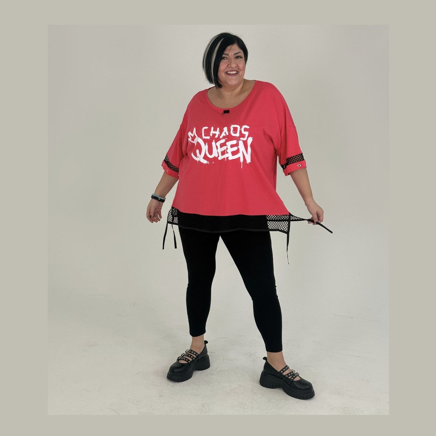 Sinne by Coom Shirt Tunika  – Chaos Queen Oversize mit Netzdetails verschiedene Farben