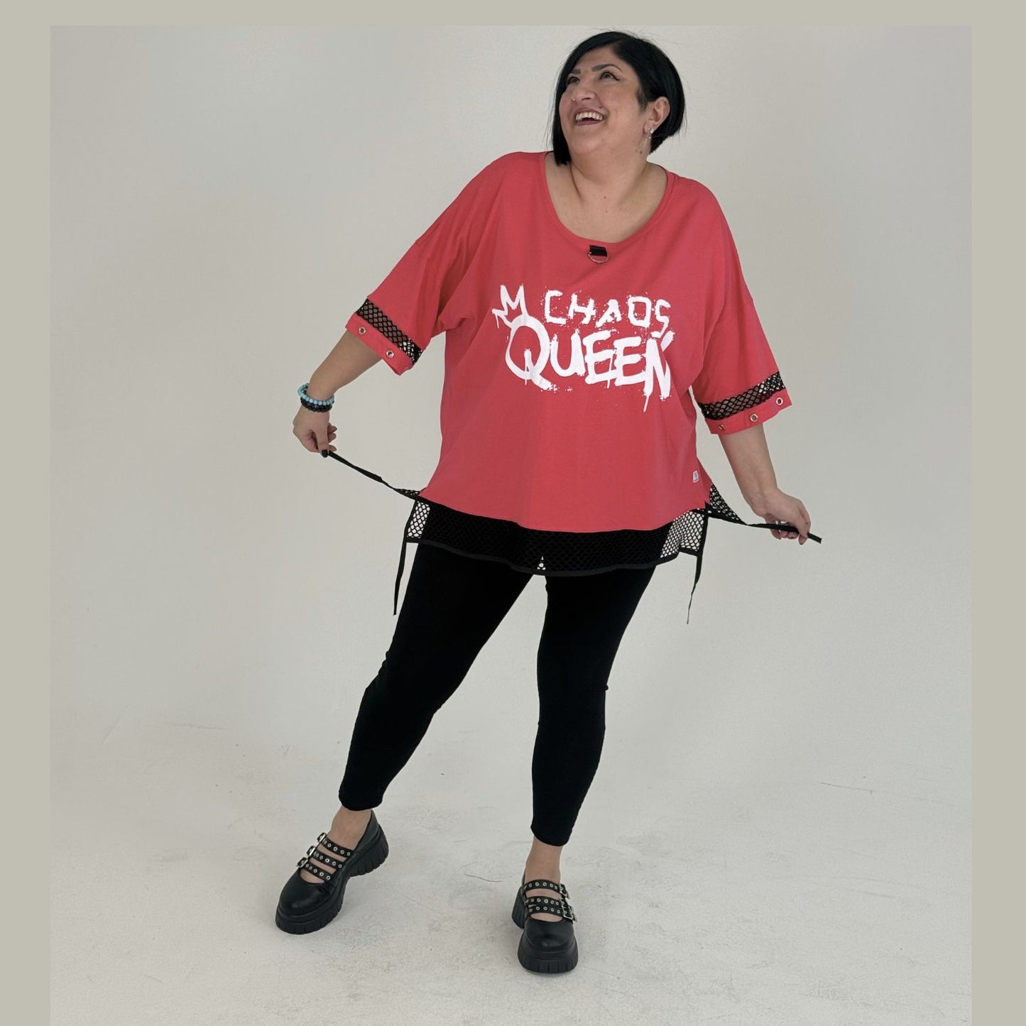 Sinne by Coom Shirt Tunika  – Chaos Queen Oversize mit Netzdetails verschiedene Farben