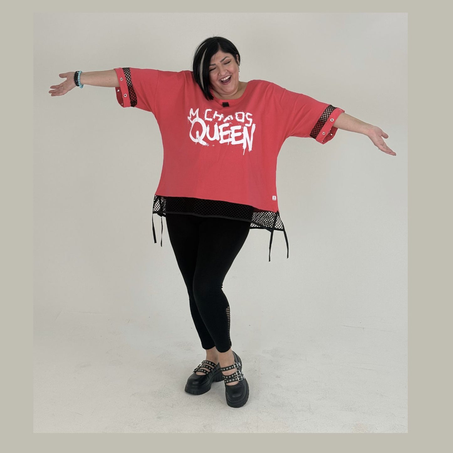 Sinne by Coom Shirt Tunika  – Chaos Queen Oversize mit Netzdetails verschiedene Farben