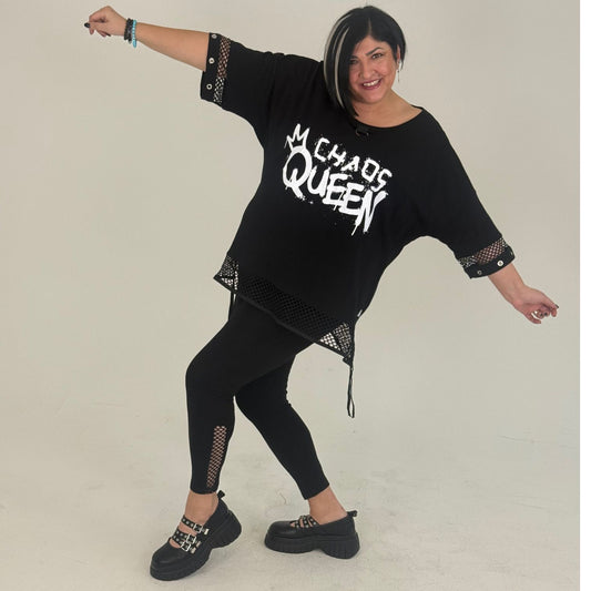 Sinne by Coom Shirt Tunika  – Chaos Queen Oversize mit Netzdetails verschiedene Farben