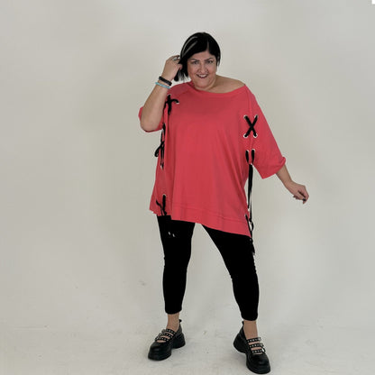 Sinne by Coom Shirt Koralle Lochnieten Oversize große Größen – Nickis XXL Fashion