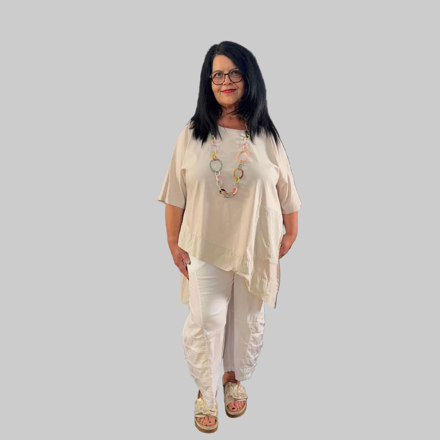 Sinne by Coom Tunika asymmetrisch Microtaft Plus Size 44–58