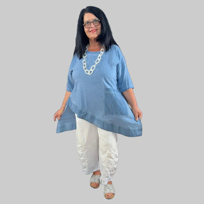 Sinne by Coom Tunika asymmetrisch Microtaft Plus Size 44–58