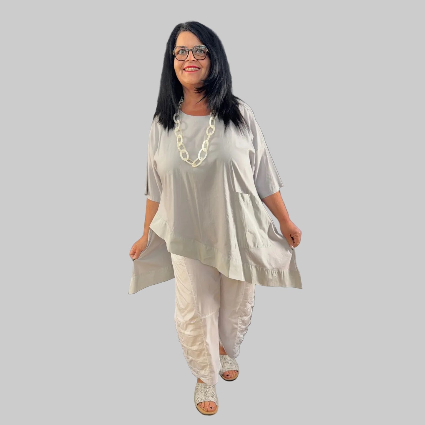 Sinne by Coom Tunika asymmetrisch Microtaft Plus Size 44–58