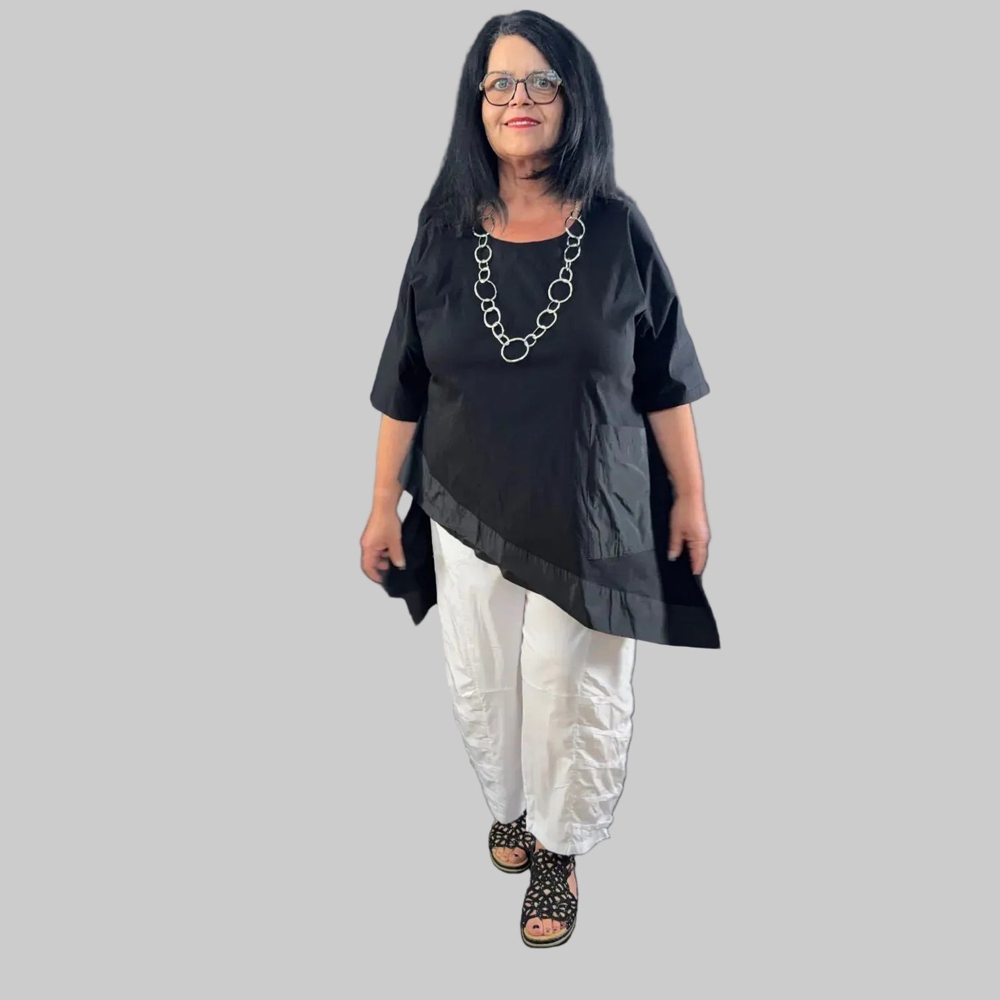Sinne by Coom Tunika asymmetrisch Microtaft Plus Size 44–58
