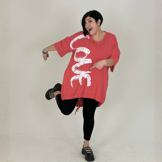 Sinne by Coom Tunika  – Love Print Oversize Vokuhila verschiedene Farben