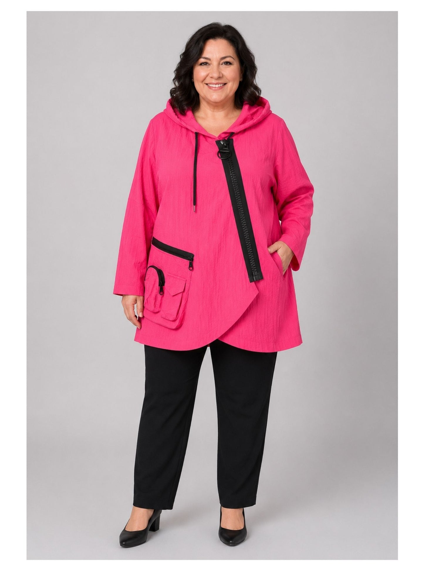 Sinne by Coom Windbreaker – Hellgelb & Pink | Kapuze, Übergrößen Jacke