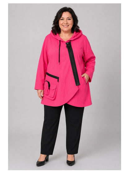 Sinne by Coom Windbreaker – Hellgelb & Pink | Kapuze, Übergrößen Jacke