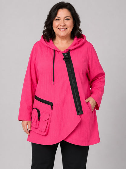 Sinne by Coom Windbreaker – Hellgelb & Pink | Kapuze, Übergrößen Jacke