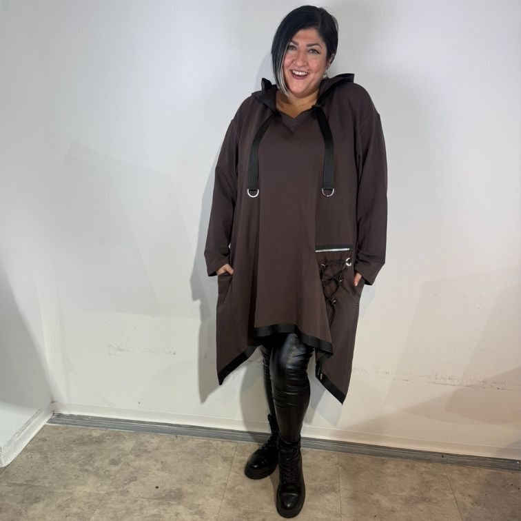 Sinne by Coom Design Long Tunika Schoko – weich & voller Komfort 42 44 46 48 50 52 54 56 58