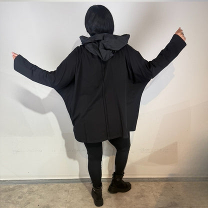 Sinne by Coom Design Tunika – schwarz - lässig & stilvoll mit Kapuze 42 44 46 48 50 52 54 56 58 60 62
