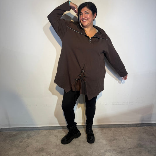 Sinne Coom Design Tunika Schoko – edel, lässig & voller Charme Gr 40- 58