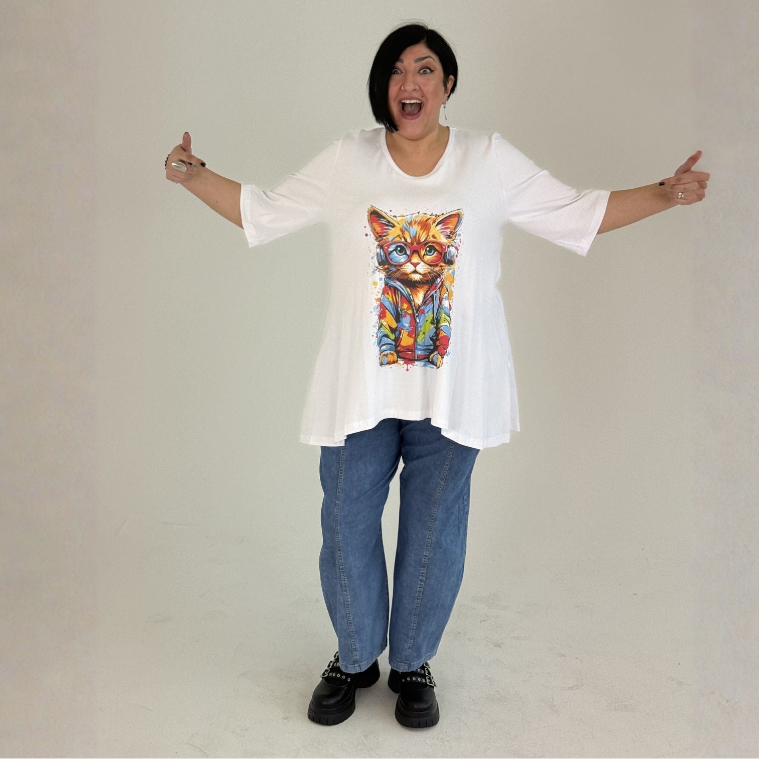 Sinne by Coom Shirt Katze A-Form große Größen – Nickis XXL Fashion – Ansicht 6