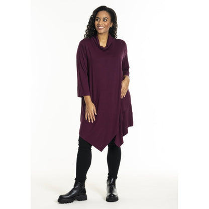 Studio Tunika A-Form mit weitem Rollkragen bordeaux Gr 42-56