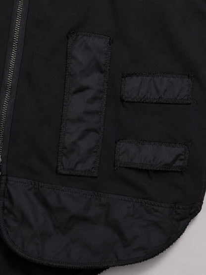 Vincenzo Allocca Jacke mit Kapuze und Microtaft-Details A-Linie – Schwarz Gr. 40/42–60/62